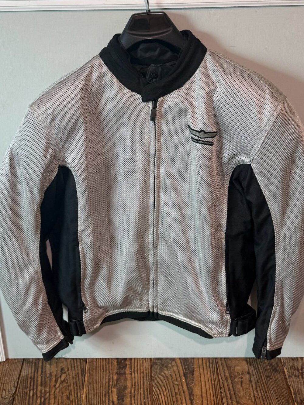 Honda Goldwing Motorcycle Jacket with Liner Size XL Silver Padded Vintage RARE